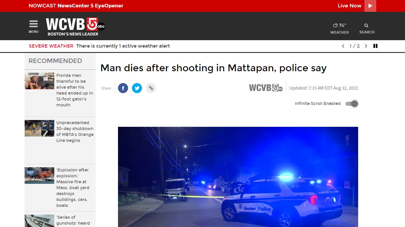 Man dies after shooting in Mattapan, police say